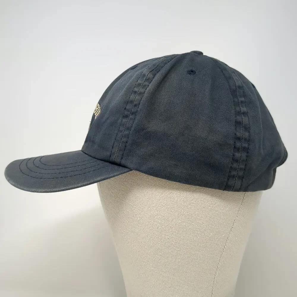 Abercrombie & Fitch Baseball Cap Blue Gold One Size Leather Strapback USA Hat